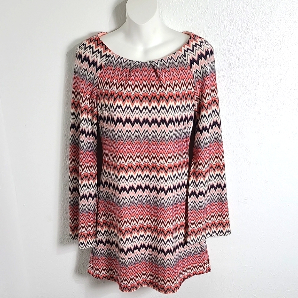 Teeze Me Chevron Zigzag Mini Dress in Pink, Black, Cream